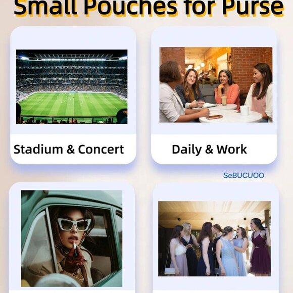 Small Makeup Bag for Purse Mini Cosmetic Pouch Zipper Little Wristlet, Tiny Make - Picture 8 of 8